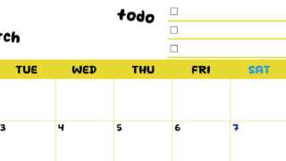 2026年3月カレンダーは横型月曜始まり♪黄色がメインカラーで継続して使いやすいToDoリストつき♪(2026-01400301)