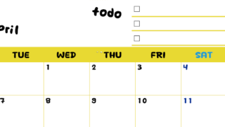 2026年4月カレンダーは横型月曜始まり♪黄色がメインカラーで継続して使いやすいToDoリストつき♪(2026-01400401)