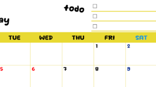 2026年5月カレンダーは横型月曜始まり♪黄色がメインカラーで継続して使いやすいToDoリストつき♪(2026-01400501)