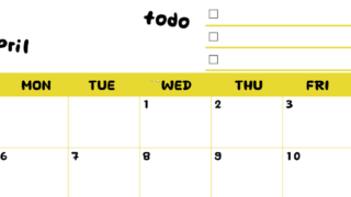 2026年4月カレンダーは横型日曜始まり♪黄色がメインカラーで継続して使いやすいToDoリストつき♪(2026-01400400)