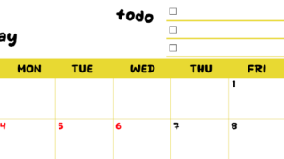 2026年5月カレンダーは横型日曜始まり♪黄色がメインカラーで継続して使いやすいToDoリストつき♪(2026-01400500)