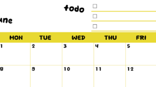 2026年6月カレンダーは横型日曜始まり♪黄色がメインカラーで継続して使いやすいToDoリストつき♪(2026-01400600)
