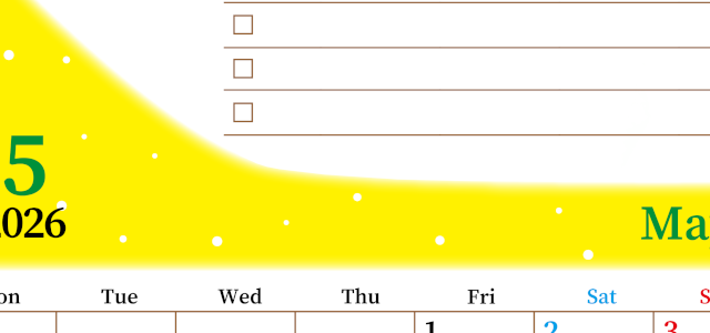 2026年5月カレンダーは縦型月曜始まりでToDoリストつき！毎月色違いで継続の習慣化が簡単！ダウンロード無料(2026-01410511)