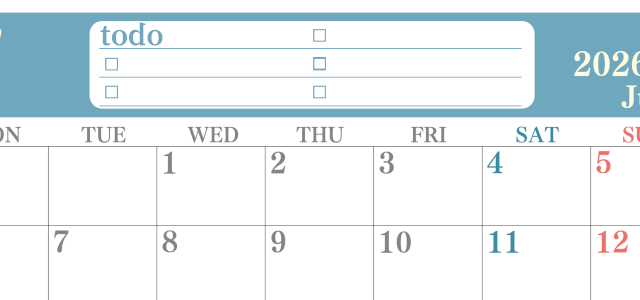 2026年7月カレンダーは横型月曜始まり でベージュの花がおしゃれ：無料(2026-01430701)