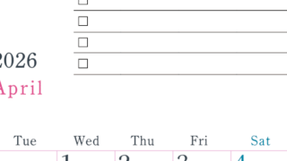 2026年4月カレンダーは縦型月曜始まりで使い方はシンプルなToDoリストつき♪無料ダウンロード・A4印刷(2026-01440411)