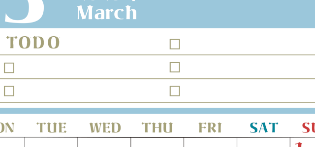 2026年3月カレンダーは縦型月曜始まり♪ToDoリストで勉強や自己啓発の継続を／A4無料(2026-01450311)