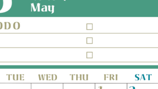 2026年5月カレンダーは縦型月曜始まり♪ToDoリストで勉強や自己啓発の継続を／A4無料(2026-01450511)
