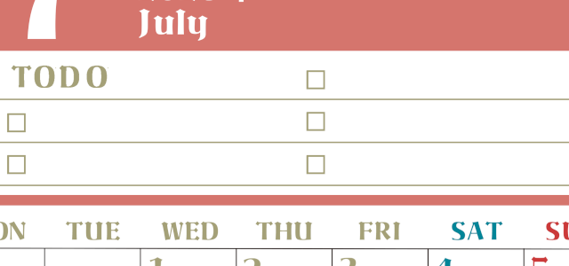 2026年7月カレンダーは縦型月曜始まり でベージュの花がおしゃれ：無料(2026-01450711)