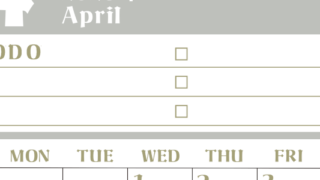2026年4月カレンダーは縦型日曜始まり♪ToDoリストで勉強や自己啓発の継続を／A4無料(2026-01450410)