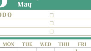 2026年5月カレンダーは縦型日曜始まり♪ToDoリストで勉強や自己啓発の継続を／A4無料(2026-01450510)