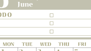 2026年6月カレンダーは縦型日曜始まり♪ToDoリストで勉強や自己啓発の継続を／A4無料(2026-01450610)