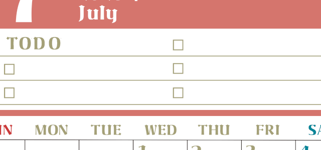 2026年7月カレンダーは縦型日曜始まり でベージュの花がおしゃれ：無料(2026-01450710)