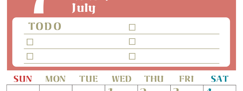 2026年7月カレンダーは縦型日曜始まり でベージュの花がおしゃれ：無料(2026-01450710)