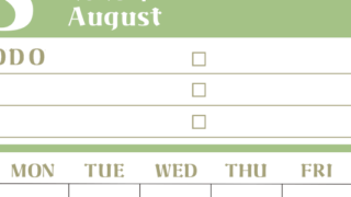 2026年8月カレンダーは縦型日曜始まり♪ToDoリストで勉強や自己啓発の継続を／A4無料(2026-01450810)