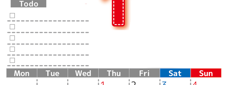 2026年1月カレンダーは縦型月曜始まり♪使い方がシンプルなToDoリストも♪ダウンロード無料(2026-01470111)