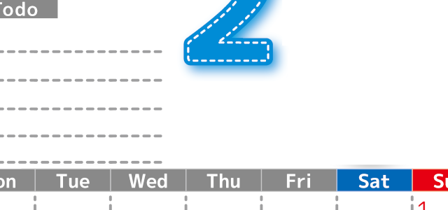 2026年2月カレンダーは縦型月曜始まり♪使い方がシンプルなToDoリストも♪ダウンロード無料(2026-01470211)