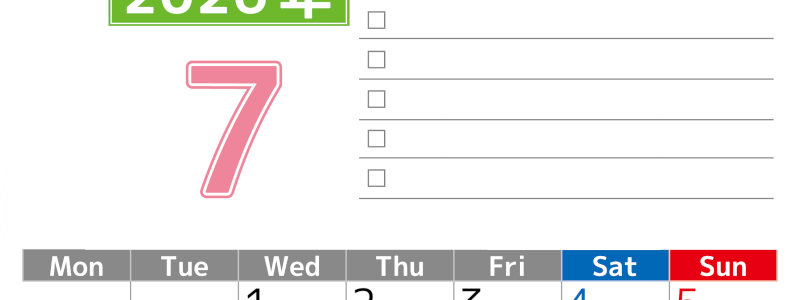 2026年7月カレンダーは縦型月曜始まり でベージュの花がおしゃれ：無料(2026-01480711)