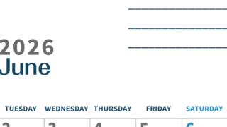 2026年6月カレンダーは縦型月曜始まりで目標設定もできる無料ダウンロード素材！(2026-01510611)
