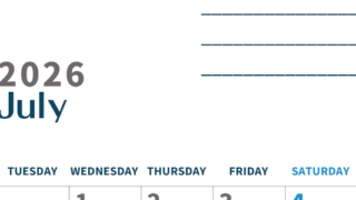 2026年7月カレンダーは縦型月曜始まり でベージュの花がおしゃれ：無料(2026-01510711)