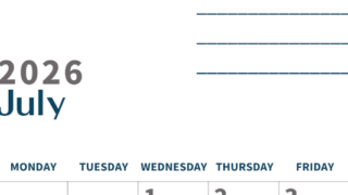 2026年7月カレンダーは縦型日曜始まり でベージュの花がおしゃれ：無料(2026-01510710)