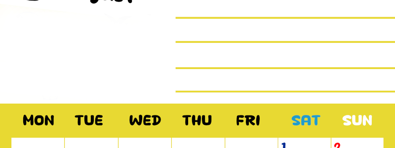 2026年8月カレンダーは縦型月曜始まりで目標管理しやすいし使いやすい♪無料／A4印刷(2026-01520811)