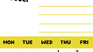 2026年10月カレンダーは縦型日曜始まりで目標管理しやすいし使いやすい♪無料／A4印刷(2026-01521010)