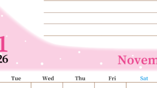 2026年11月カレンダーは縦型月曜始まりで目標管理におすすめ♪勉強を継続するのに最適：無料(2026-01531111)