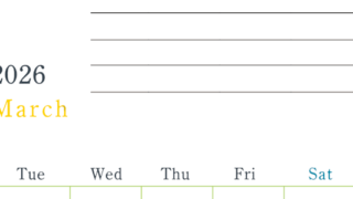 2026年3月カレンダーは縦型月曜始まりで目標設定欄あり♪習慣の継続につながる無料素材（A4）(2026-01560311)