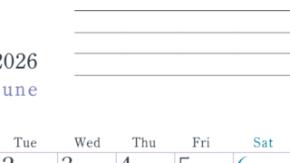 2026年6月カレンダーは縦型月曜始まりで目標設定欄あり♪習慣の継続につながる無料素材（A4）(2026-01560611)