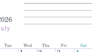 2026年7月カレンダーは縦型月曜始まり でベージュの花がおしゃれ：無料(2026-01560711)