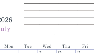 2026年7月カレンダーは縦型日曜始まり でベージュの花がおしゃれ：無料(2026-01560710)