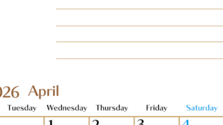 2026年4月カレンダーは縦型月曜始まりで使いやすい目標管理シートつき！毎日可視化でモチベUP：無料(2026-01580411)