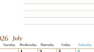 2026年7月カレンダーは縦型月曜始まり でベージュの花がおしゃれ：無料(2026-01580711)