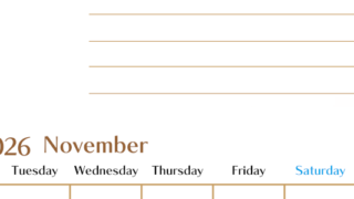 2026年11月カレンダーは縦型月曜始まりで使いやすい目標管理シートつき！毎日可視化でモチベUP：無料(2026-01581111)