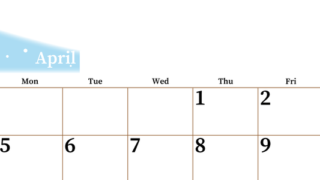 2027年4月横型日曜始まり パステルカラーのシンプルで大きい文字が見やすく書き込みも楽な無料カレンダー 【No.202701120400】