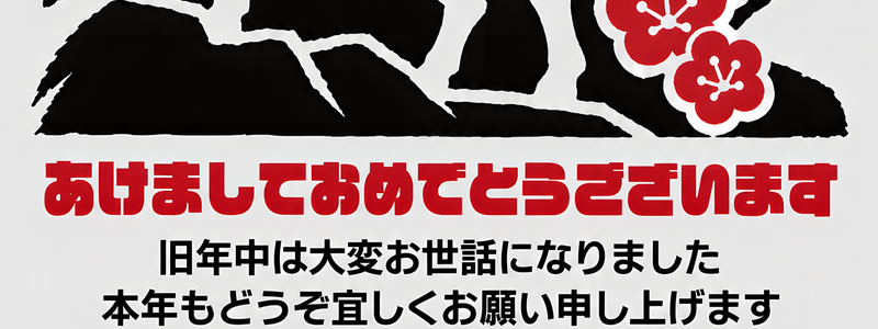 和風の年賀状テンプレート！2027年向け！無料で使える！干支の羊の切り絵イラスト！