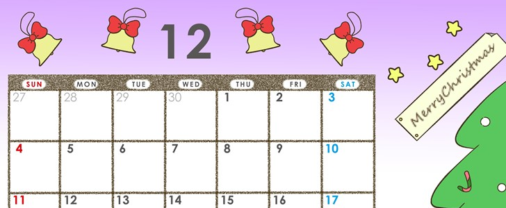 シンプルでおしゃれなクリスマス模様の2022年12月カレンダーを無料ダウンロード利用が出来る