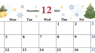 ベルがキュートな2022年12月横書きカレンダーは無料でダウンロードが可能