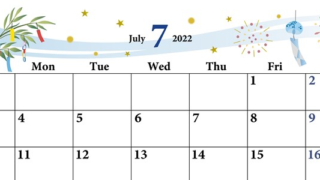花火イラストの22年7月カレンダーはフリーの無料素材なので使いやすい 素材デザイン王