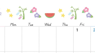 朝顔がおしゃれな2022年7月の無料テンプレートカレンダー素材（PDF）